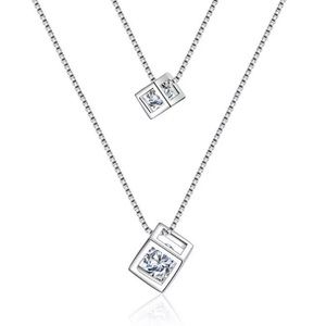 NEW! 925 Sterling Silver Double Layer Necklace !